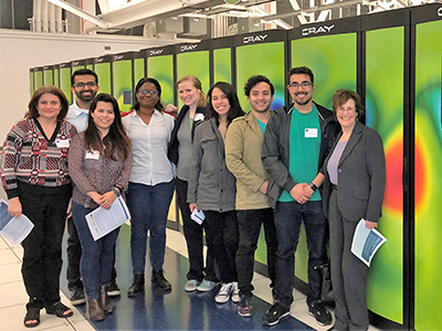 Zatz with UC Merced's 2017-18 NRT ICGE students at Lawrence Livermore National Laboratory.