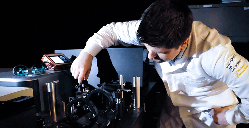 Professor Joel Spencer working in lab