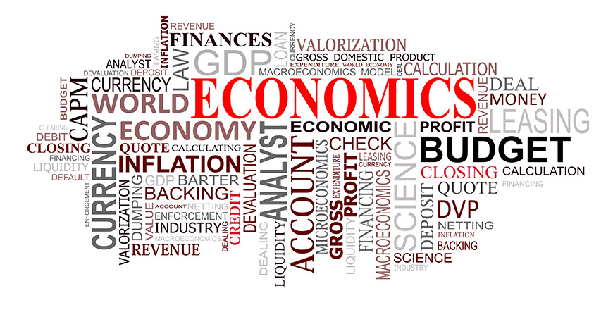 Economics word cloud graphic banner