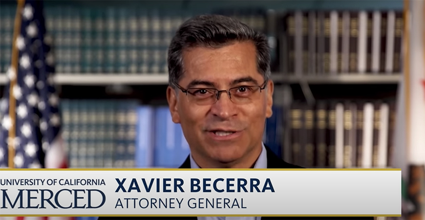 California Attorney General Xavier Becerra deliver speech for virtual commencement ceremony
