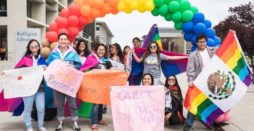 UC Merced students took part in the annual Pride Week march on Monday, April 1.